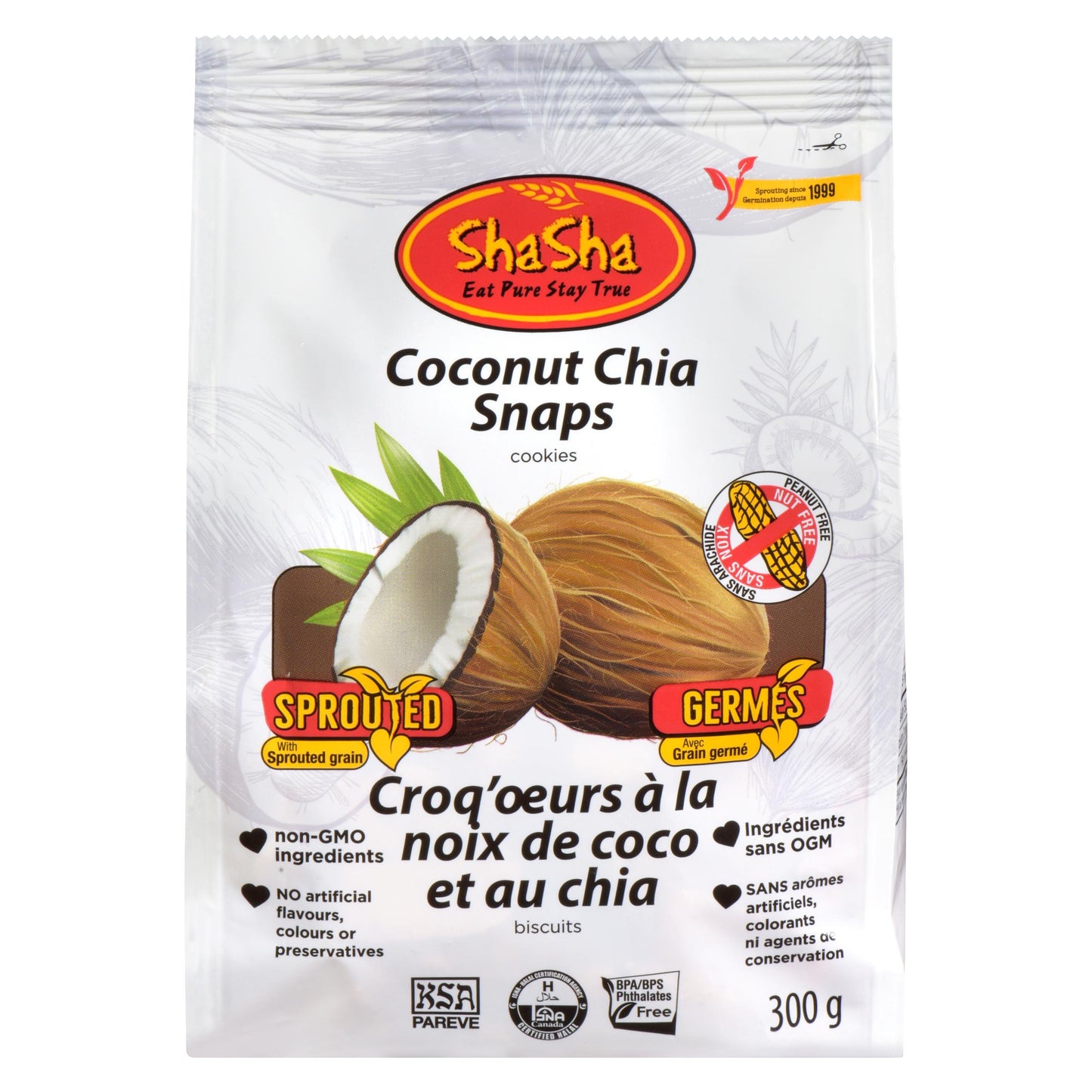 Coconut Chia Snaps Cookies