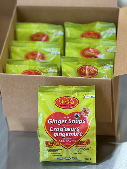 ShaSha Spelt Ginger Snap Cookies (300g x 6 Bags)